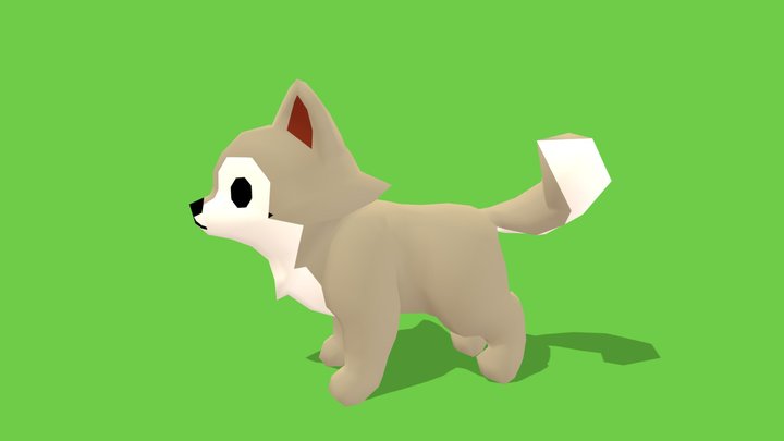 Wolf Baby - Animated Low Poly – Free 3D Model STL