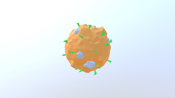 Low Poly Planet Dessert 3D Model