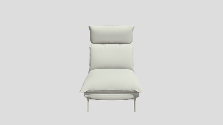 modern cushioned lounge chair 3D Model