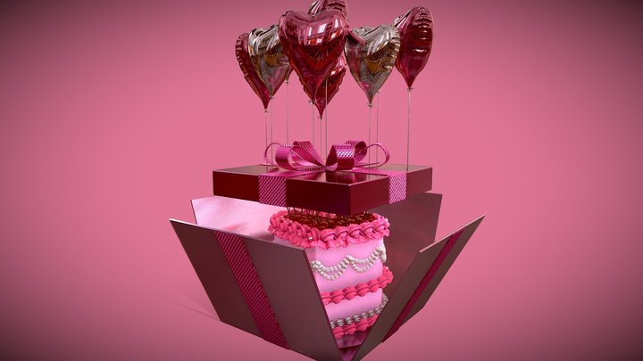 Hearts Unveiled: Valentine Cake Surprise