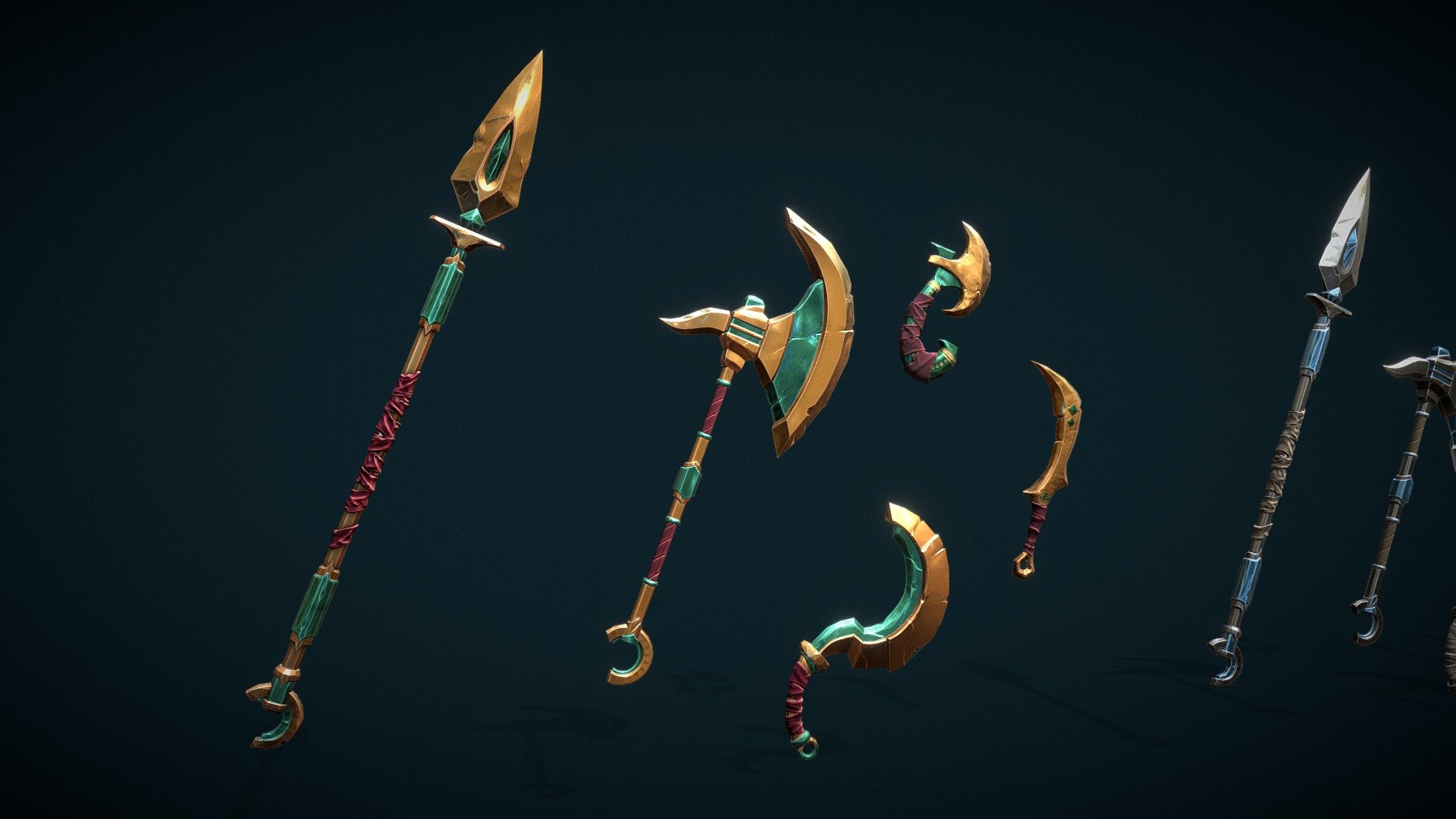 3D Stylized Weapon Set (Game Assets) - Buy Royalty Free 3D model by ...