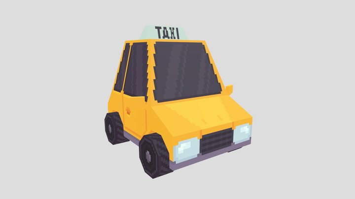 Low-poly Taxi 3D Model