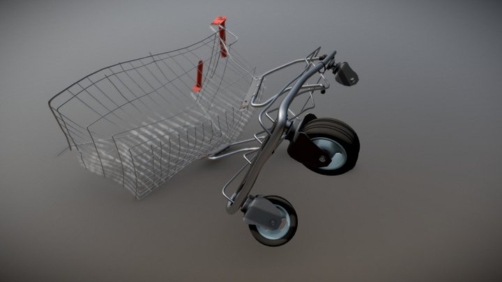 Supermarket Trolley 99% DAMAGE 3D Model