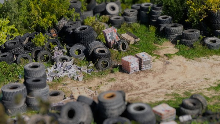 Tire & Crate Dump In The Backwoods – Modello 3D gratuito STL
