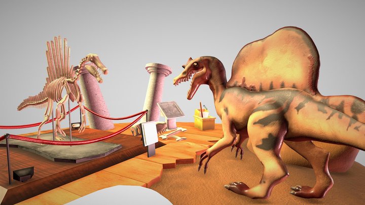 Spinosaurus Diorama 3D 3D Model