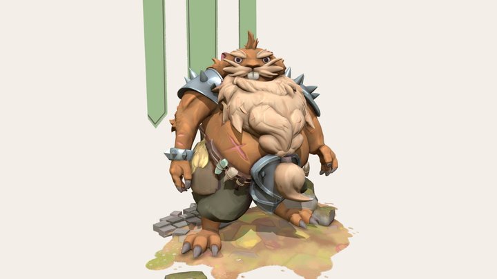 Muskrat Barbarian - Stylized Character 3D Model