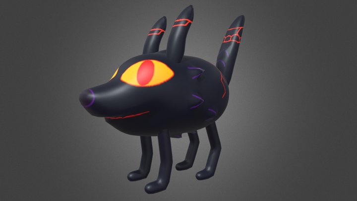Adventure Time Fire Wolf 3D Model