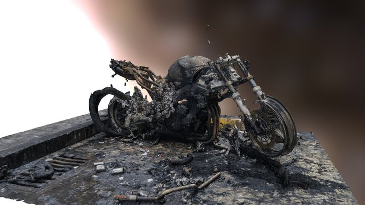 Burnt motorcycle scan 3D Model