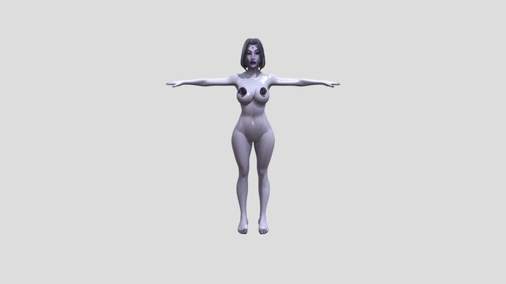 Standing nude human figure sketch 3D Model