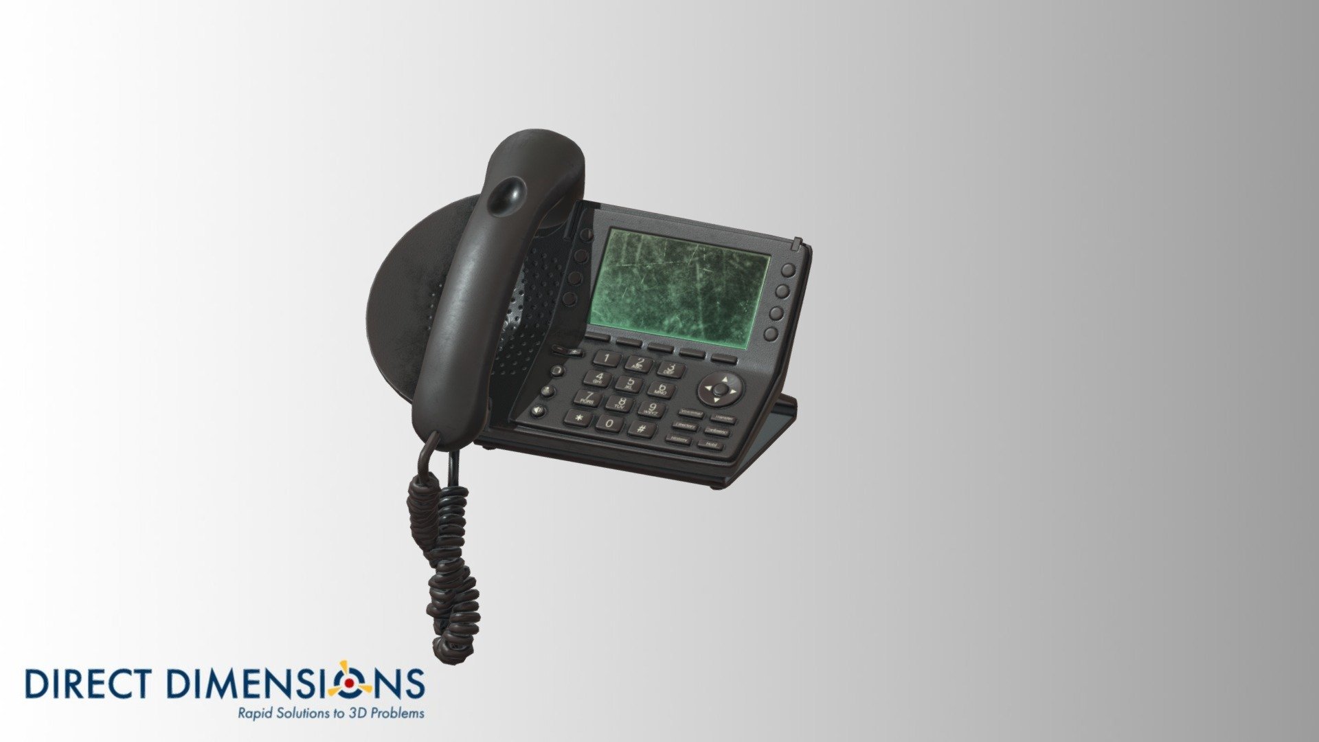 Desk Phone in CAD/poly 3D model by Direct Dimensions (dirdim