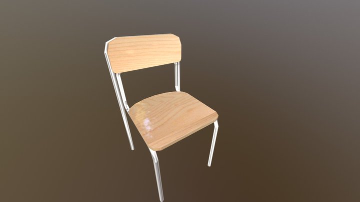 Low Poly School Chair 3D Model