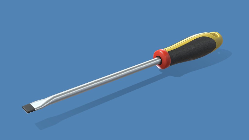Low Poly Flat Head Screwdriver