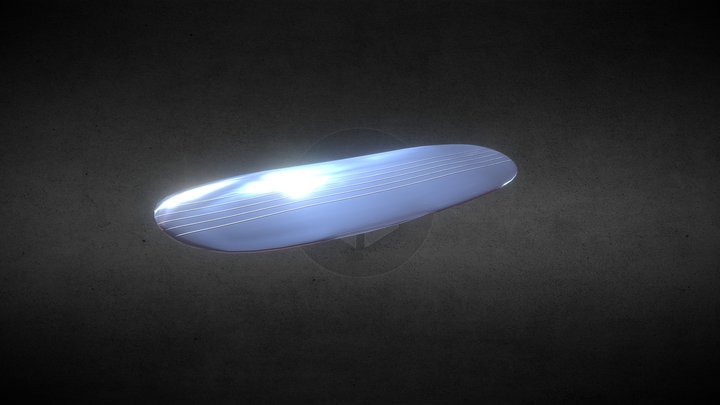 Silver Surfboad 3D Model