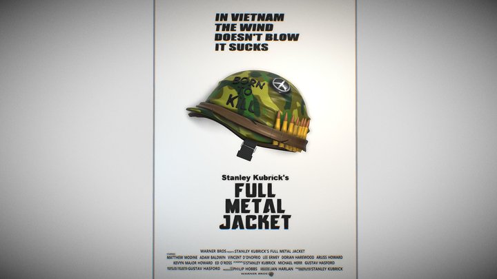 Full Metal Jacket poster (fan-art) 3D Model