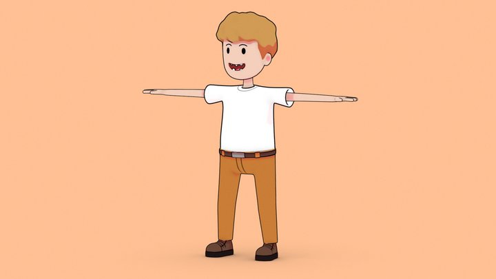 3D Toon Character 2D Style 3D Model