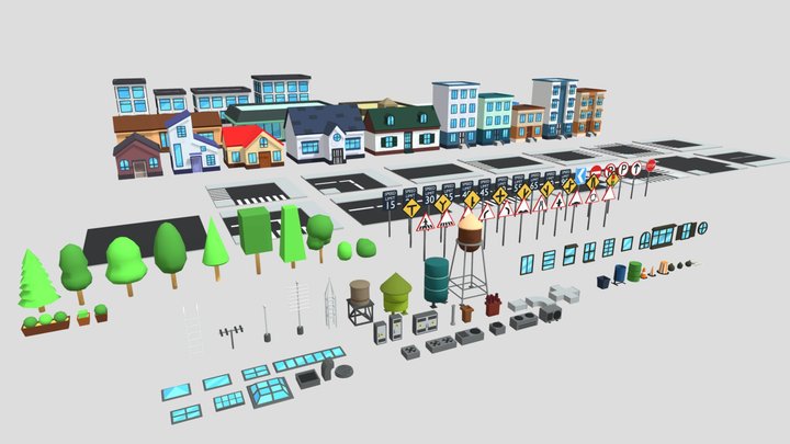 City Town Pack 3D Model