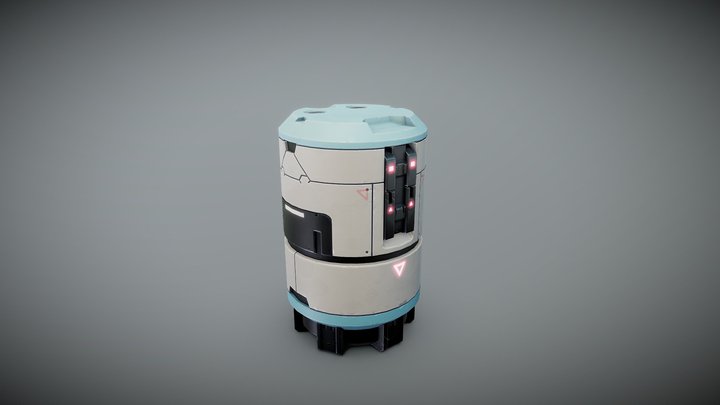 Stylized Sci Fi Barrel-D [Game Ready] 3D Model