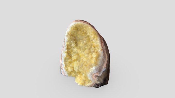 Yellow Citrine Crystal 3D Model