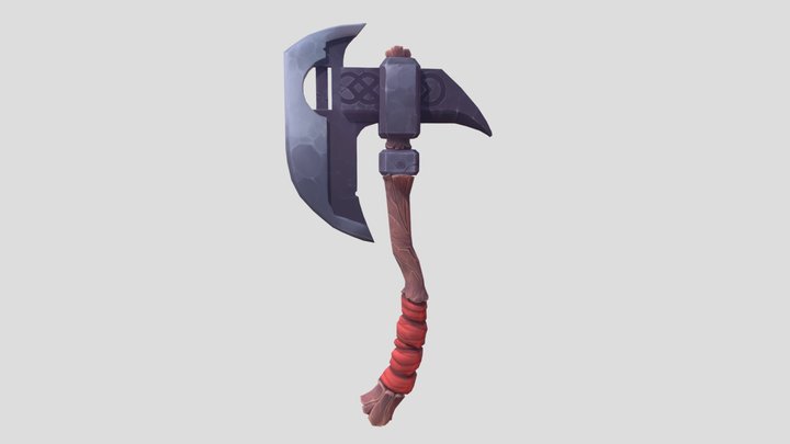 Hand-Painted Axe 3D Model