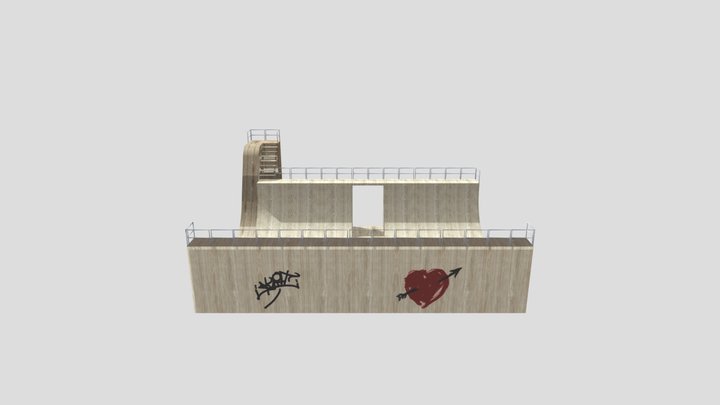 Half Pipe Textured Model 3D Model