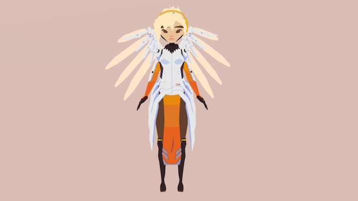 Overwatch Mercy Lowpoly 3D Model