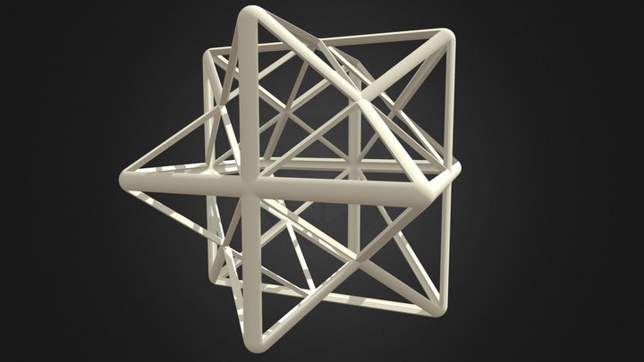 Wire First Stellation of The RhombicDodecahedron 3D Model