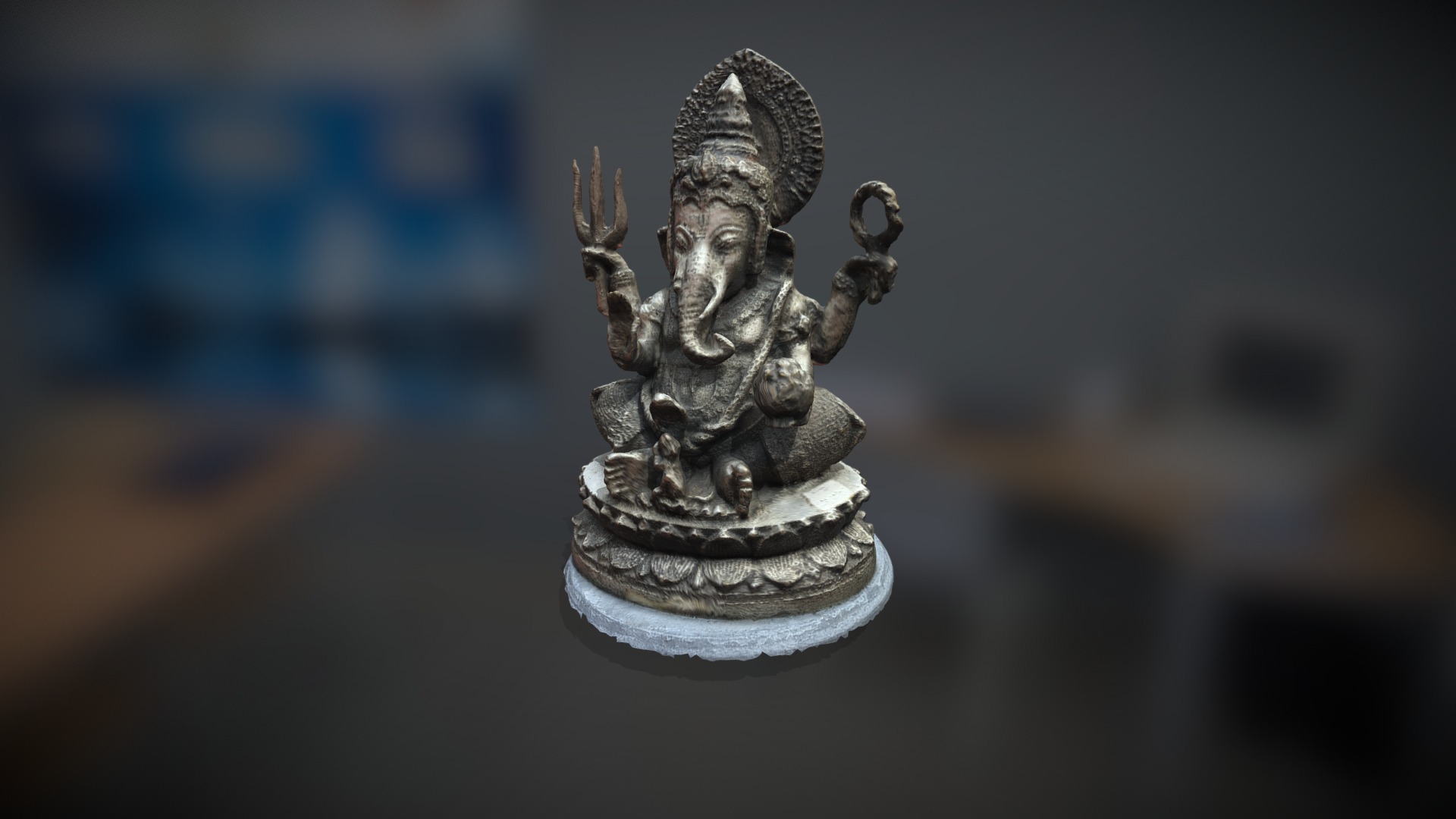 3D model Ancient statue - This is a 3D model of the Ancient statue. The 3D model is about a small statue of a person holding a staff.