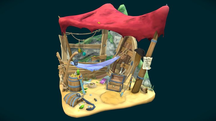 DAE Crib - Pirate Camp 3D Model