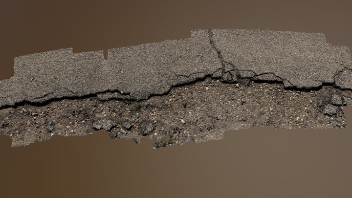 Cracked Road Edge Scan 3D Model