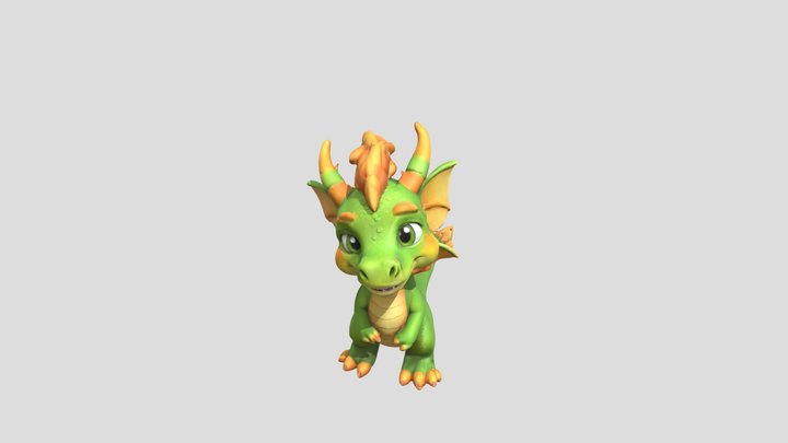 A cute 3D cartoon dragon 3D Model