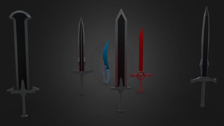 Low Poly Game Weapon: Sword Bundle Pack 3D Model