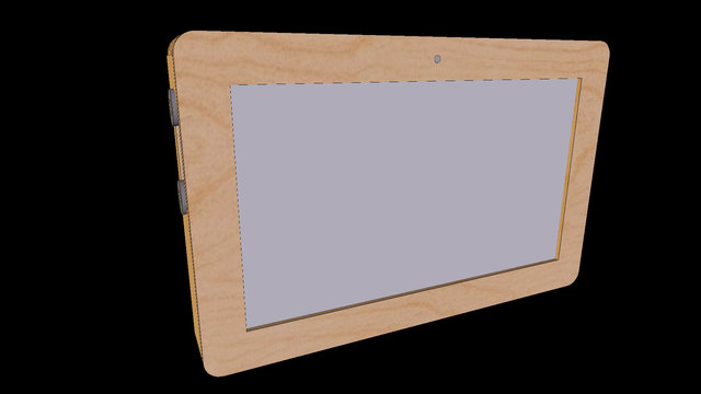 Wooden case enclosure for LCD screen 3D Model