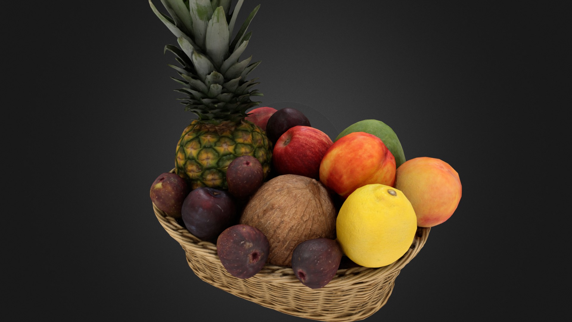 3D model Fruit Basket - This is a 3D model of the Fruit Basket. The 3D model is about a basket of fruit.