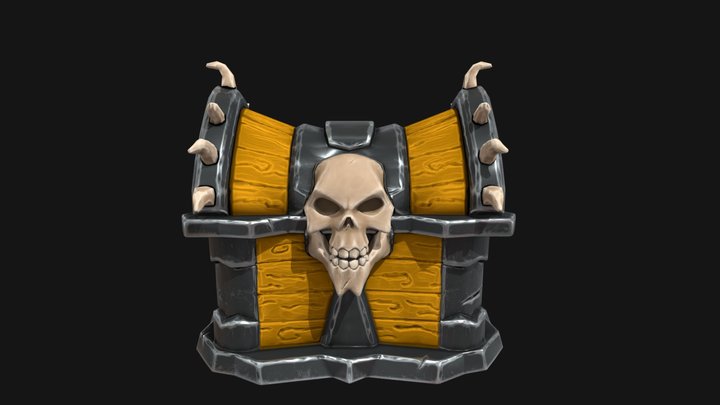 Stylized Skull Chest 3D Model