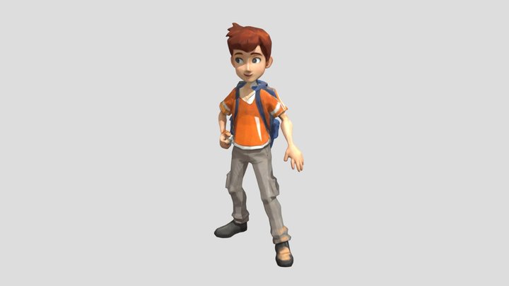 AI-Generated 3D Model_A Child with a Backpack 3D Model