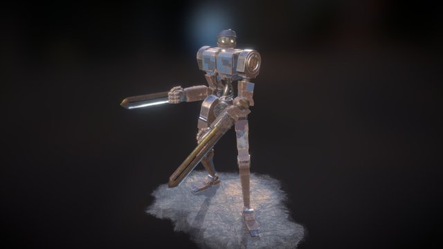 Robot Offensive Stance 3D Model