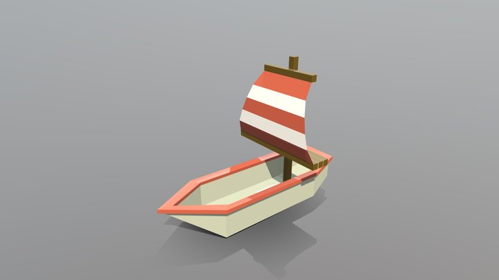 A low poly Boat 3D Model