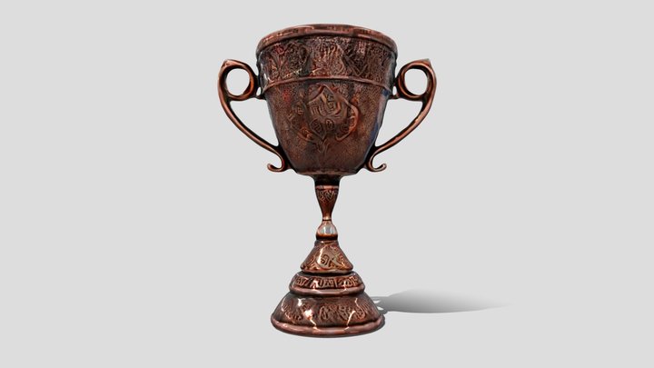 Engraved Copper Trophy cup 3D Model