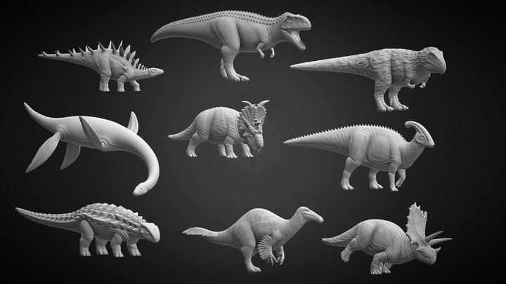 Dinosaurs for 3D Printing - Dino Bundle 2 3D Model