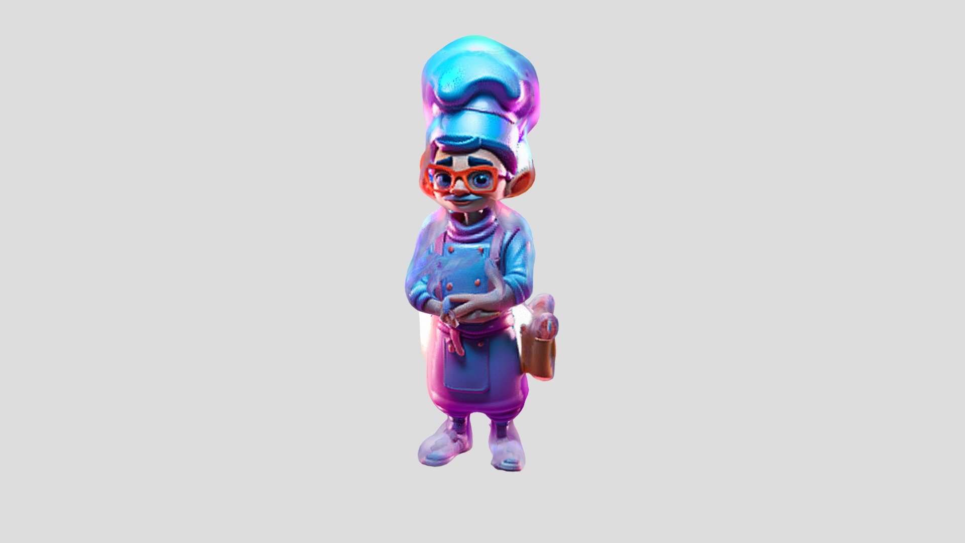 Chef with Neon Lights A chef wearing a chefs - Download Free 3D model ...