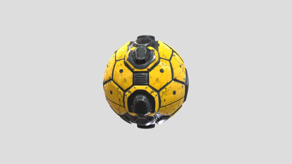 Futuristic Cyberpunk Low Poly Combat Orb