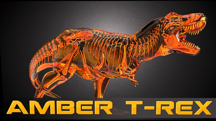 Dinosaur - Amber T-Rex - Sculpture 3D Model