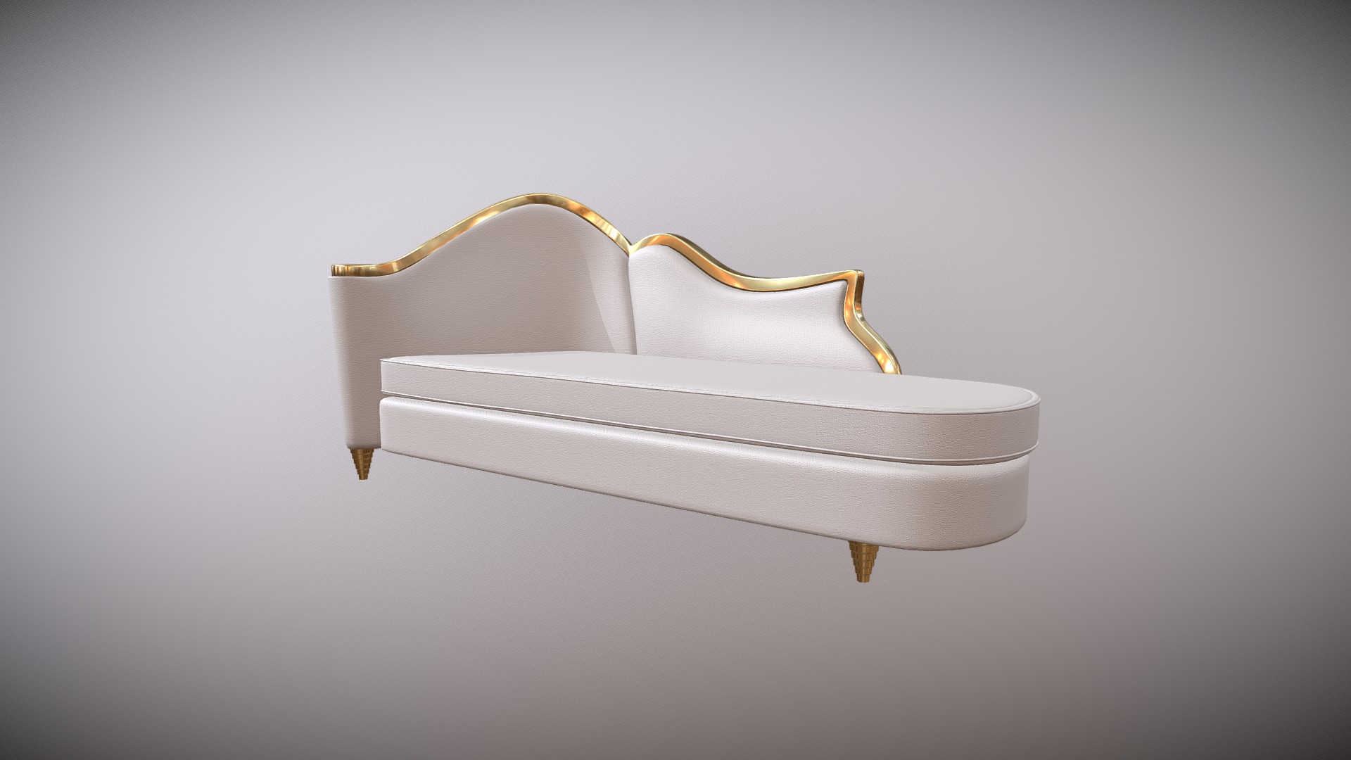 3D model Chaise Lounge - This is a 3D model of the Chaise Lounge. The 3D model is about a white cushion on a white surface.