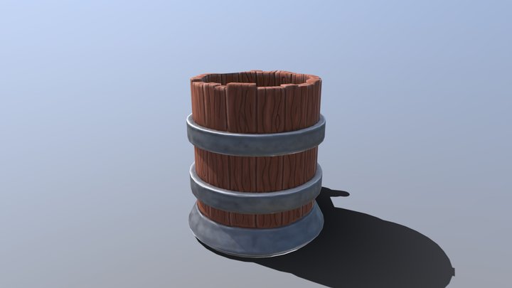 Stylized Wooden Mug 3D Model