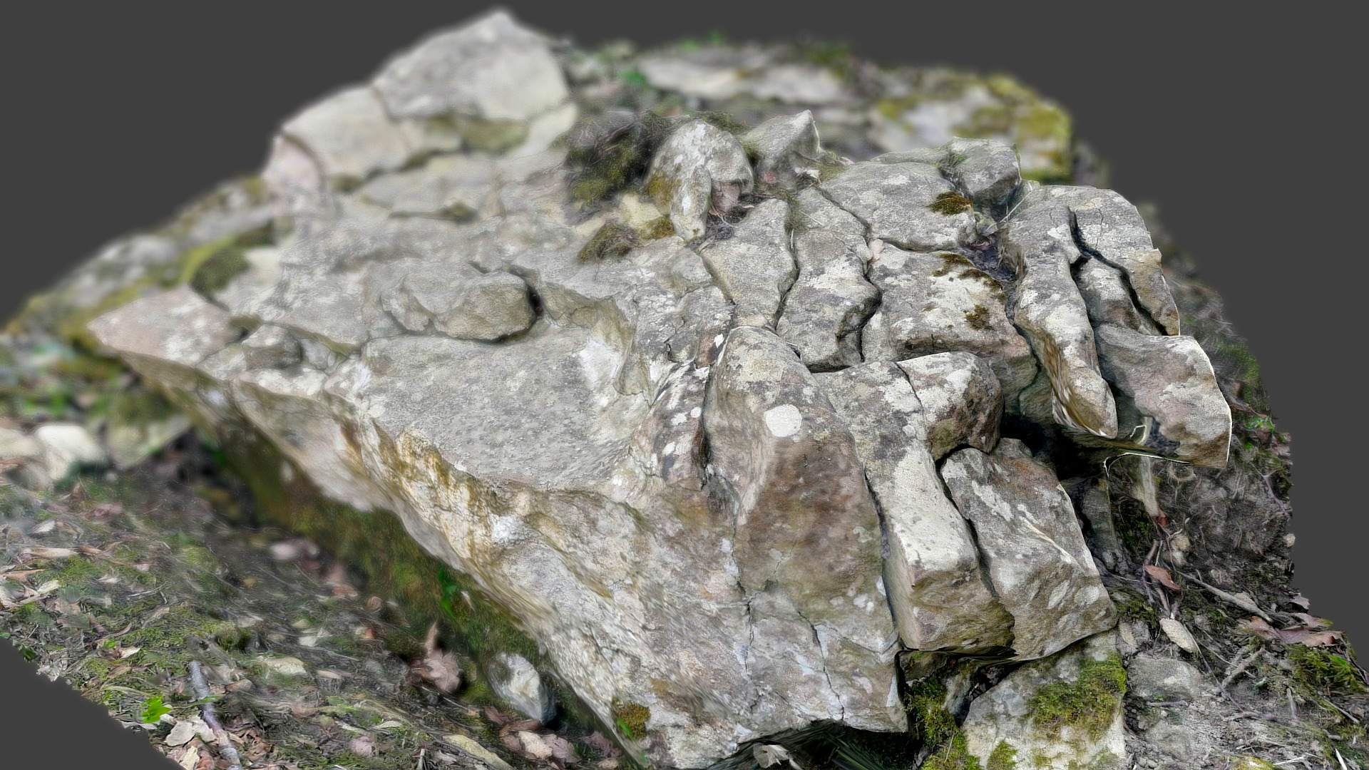 3D model Rock outcrop - This is a 3D model of the Rock outcrop. The 3D model is about a large rock with a face carved into it.