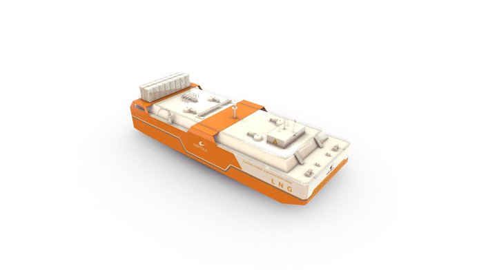 Storage and Regasification Barge 3D Model