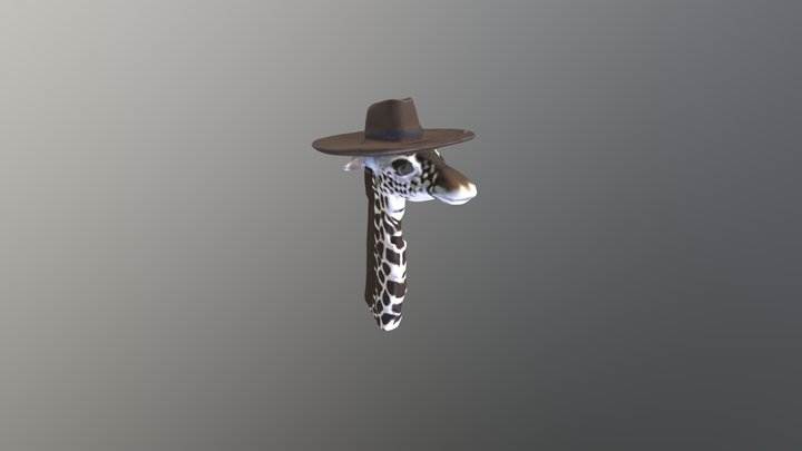 Cabeza de jirafa con sombrero