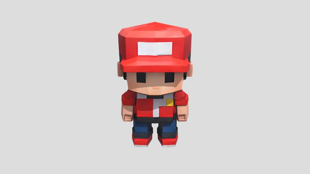 Blocky cartoon figure