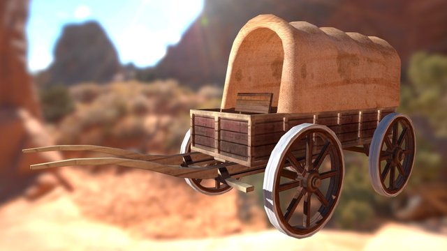 Wild Western Wagon 3D Model