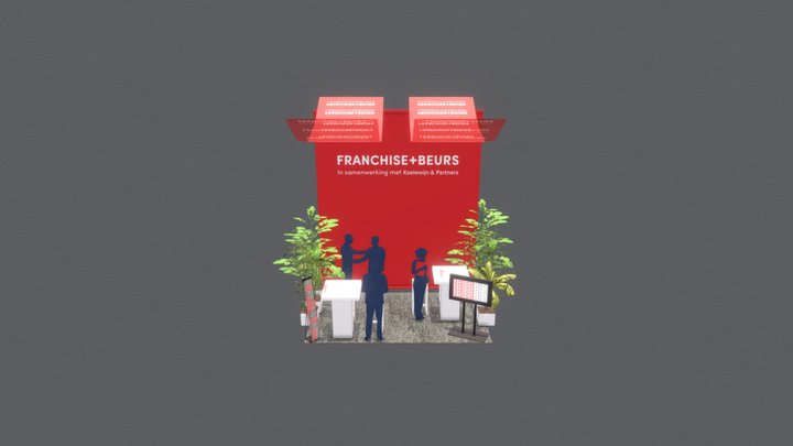 Franchise+Beurs: Medium Stand Regulier (Huur) 3D Model
